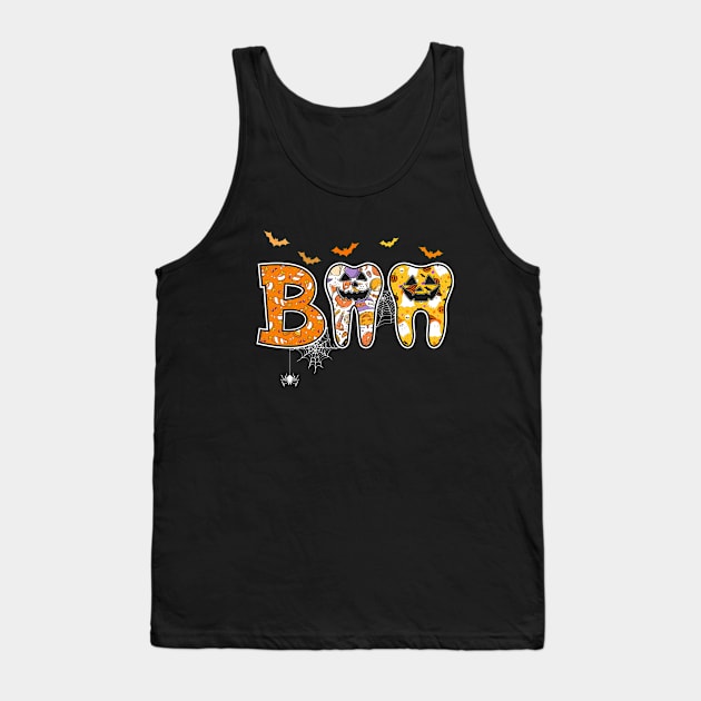 Boo Teeth Pumpkin Dentist Dental Hygienist Halloween Costume Tank Top by Nisrine